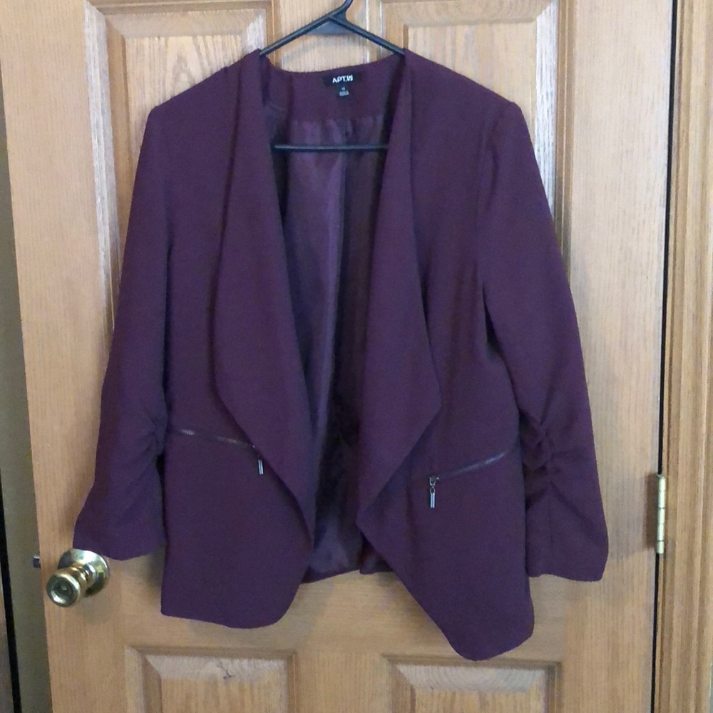Wine colored blazer.  Apt9 .